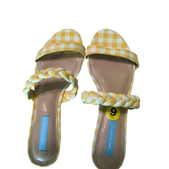 Draper James Yellow Gingham Stella Shoes Sandals Women's Size 9 - Picture 6 of 8